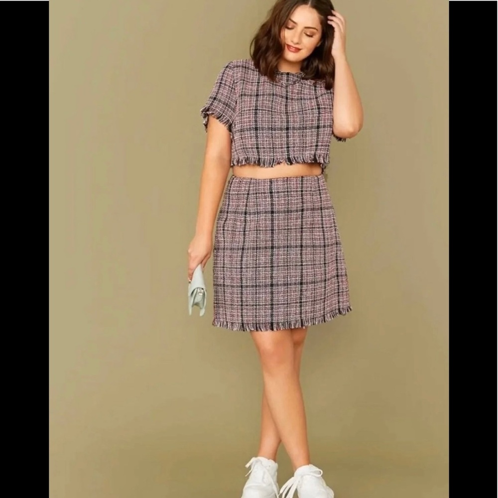 SHEIN tweed matching set size 1XL